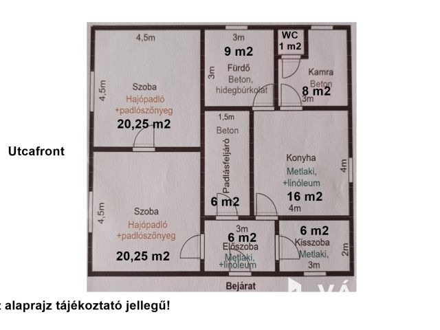 Csabaszabadiban aszfaltozott út mellett, családi ház eladó!